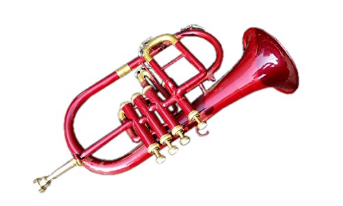 Queen Brass 4Valve Flugelhorn Bb/F Pitch W/Hardcase Mp Red #TOP2
