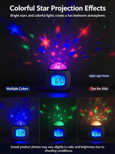 ChayWillow Star Projection Digital Alarm Clock with Night Light - image 7