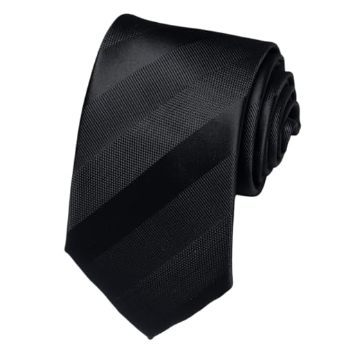 Passabin Striped Ties for Men Formal Man's Tie Woven Neckties for Business Party Wedding (Black)