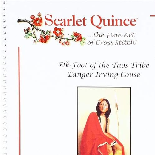 Miniatura 3 de Scarlet Quince COU001 Pie de alce de la tribu Taos por Eanger Irving Couse Counted Cross Stitch Chart, símbolos de tamaño regular
