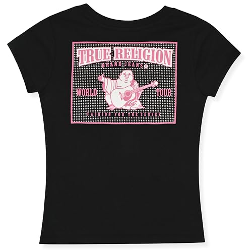Image of True Religion Girls Short Sleeve Tee Shirt with Embelishments - Soft and Comfortable Girls T-Shirts