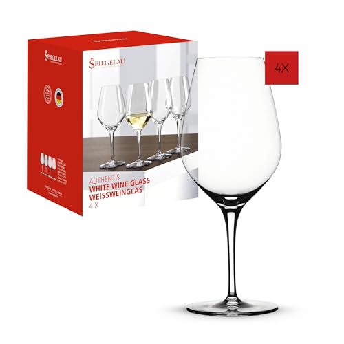 Spiegelau White Wine Glasses, Set of 4, Crystal, 420 ml, Authentis, 4400182