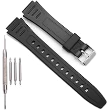 W800HG Resin Replacement Band Compatible with Casio W-800H F108WH AE1200WH A158WA Series Mens Waterproof Rubber Watch Strap