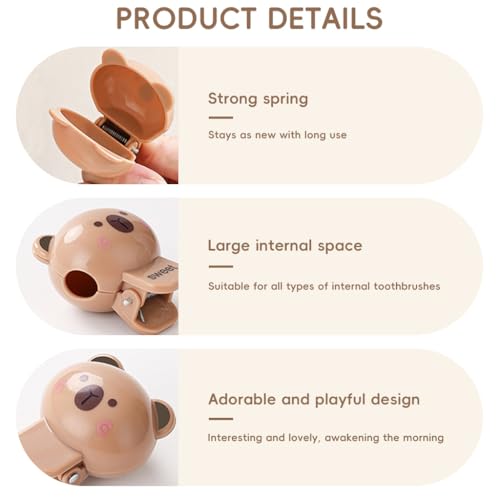 Image of HASTHIP 4Pcs Toothbrush Cover Cap, Cartoon Toothbrush Head Covers Travel Toothbrush Cover Case Protector with Cute Animal Designs for Kids & Adults