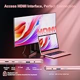 LEEDOW 11.6 Inch Pink Laptop TouchScreen 360° Foldable Thin, Laptop PC Celeron N4020 6GB RAM 128GB SSD, Portable Computer Dual-Band WiFi Wireless Bluetooth Webcam USB 3.0 Mini-HDMI Keypad Lock - Pink - Image 9