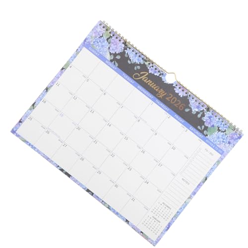 iplusmile Calendario da Parete Annuale con Ampie Aree per Appunti Planner Mensile e Giornaliero da Appendere per Casa e Ufficio Design Floreale Verticale per Pianificazione Familiare e