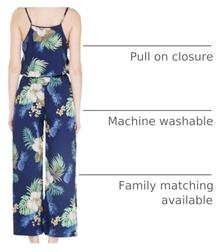 Image of Matchable Family Hawaiian Luau Men Women Girl Boy Clothes in Pineapple Garden Navy