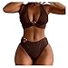JISUAN Maillot de bain 2 pièces élégant tankini avec short pour fille 152, marron, L