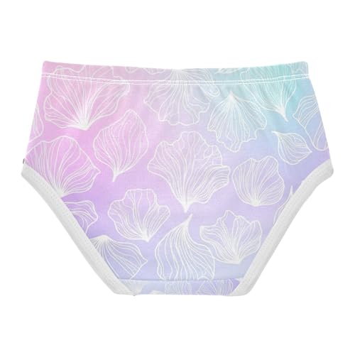 White Mermaid Scales Gradient Pastel Toddler Girls Panties, Girls' Cotton Brief Underwear, 2T–8 Years2