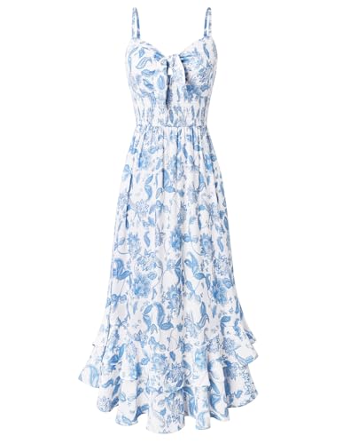 Image of GRACE KARIN Womens Maxi Floral Sundresses Summer Beach Boho Dress Spaghetti Strap Dresses Casual Fashion Clothes with Pockets