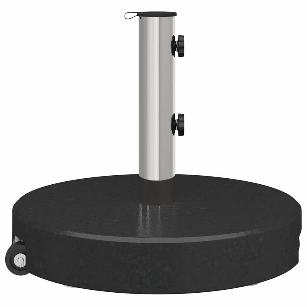 Supporto per ombrellone in granito nero, diametro 45 x 37,5 cm, per ombrellone da mercato, base in acciaio inox con ruote, 29 kg, base pesante per balcone, terrazza, giardino
