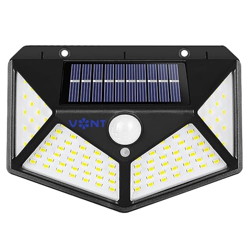 Image of VONT Bright Outdoor Solar Lights with Motion Sensor Solar Powered Wireless Waterproof Night Spotlight for Outdoor /Garden Wall, 3.9 x 5.31 inch