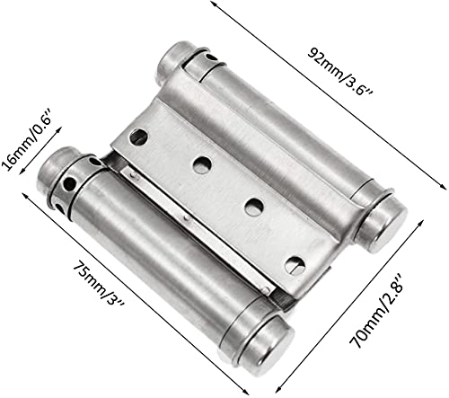 Jiozermi 4 Pcs 3" Double Action Door Hinge, Heavy Duty Stainless Steel Hinges With Screw For Saloon, Western Bar, Pub Swinging & Cafe Doors #TOP3