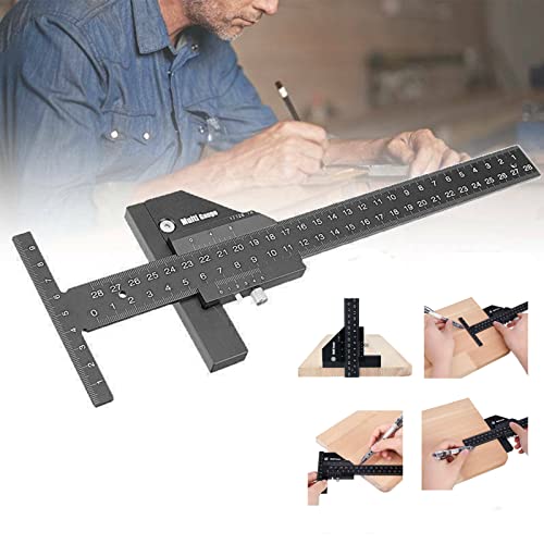 T Lineal Holzbearbeitung T-Lineal Für Holzarbeiten - Verstellbares Bohrpositionierungs-Werkzeug (60cm) Linear Für Holzbearbeitung