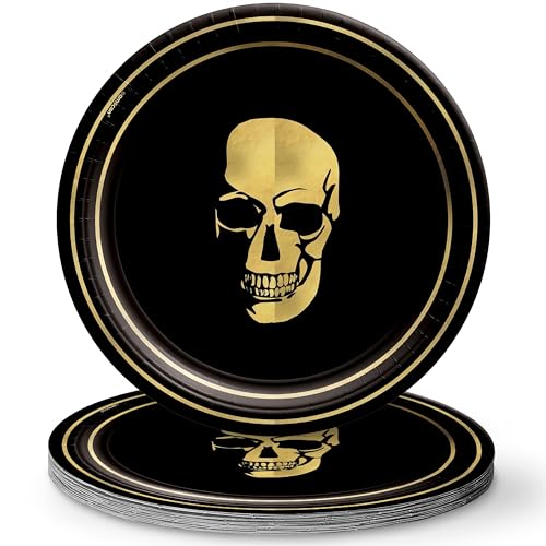 Assiettes rondes Amscan Glam Boneyard pour éviter la corvée de vaisselle