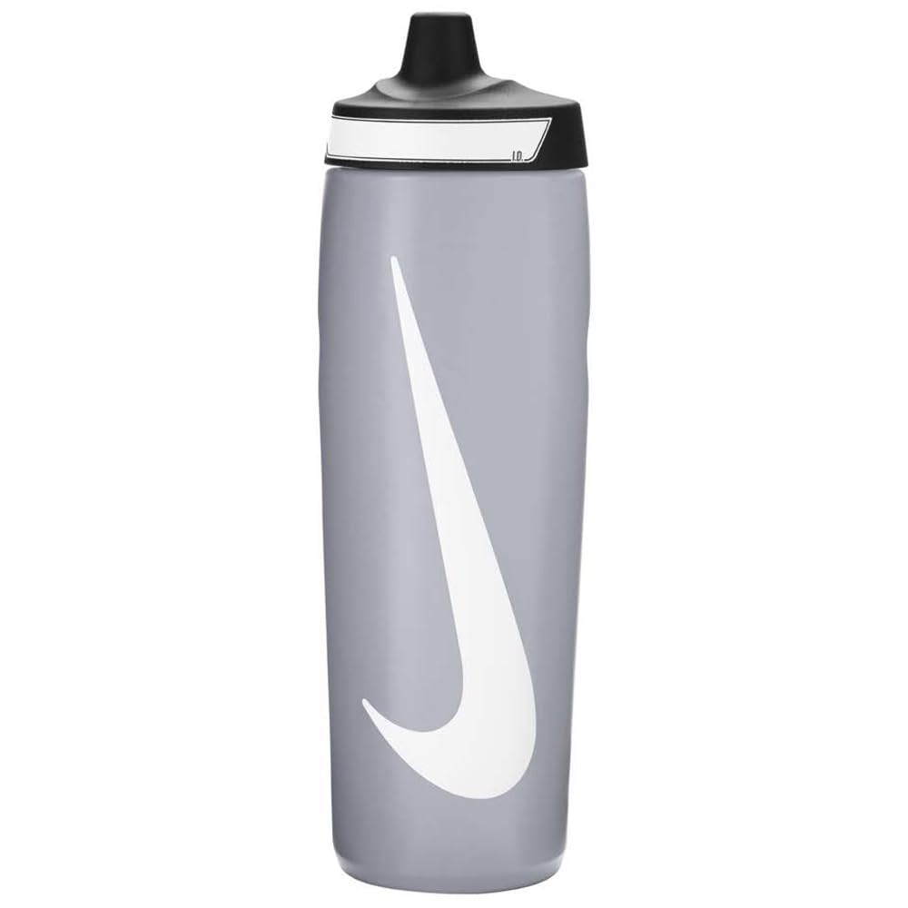 Nike Refuel Bottle 24 oz Sports Bottle BPA Free Airtight (WOLF GREY/BLACK/WHITE)