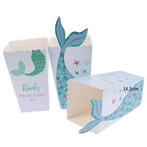24 Pcs Popcorn Boxes Movie Theater Night Paper Popcorn Boxes Mermaid Popcorn Containers Boxes For Movie Night Movie Party Theme Theater Themed Decorations Or Carnival Party Circus,Mermaid #TOP3