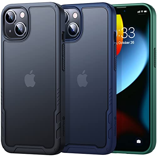 Humixx Designed for iPhone 13 Case[10FT Military Grade Drop Protection] [Anti-Scratch & Anti-Fingerprint] Shockproof Translucent Matte Back with Soft Texture Edge Protective Phone Case iPhone 13 Black