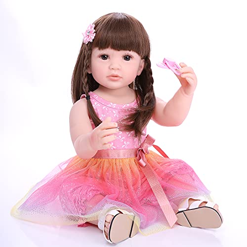 ZIYIUI Realistische 48 cm Reborn Girl Baby Handgemachte Weiche Silikon Vinyl Puppe Große Augen Mädchen Paar Geschenk… – Bild 6