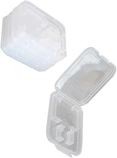 JEWEDECO 5pcs Miniature Holder Memory Holder SD case TF case Memory case Protective Box Dual Card Clear Memory Holder