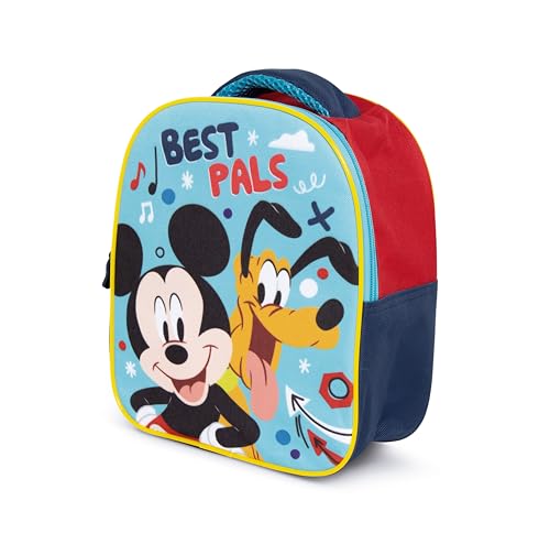 ARDITEX Mochila infantil de Mickey de Disney - 24 cm - Color Rojo y Negro - Ideal para la guardería o el colegio