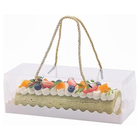 YankMooM Clear Swiss Roll Cake Boxes Cover