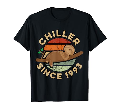 28. Regalo de cumpleaños Divertido perezoso Chiller 1993 Camiseta