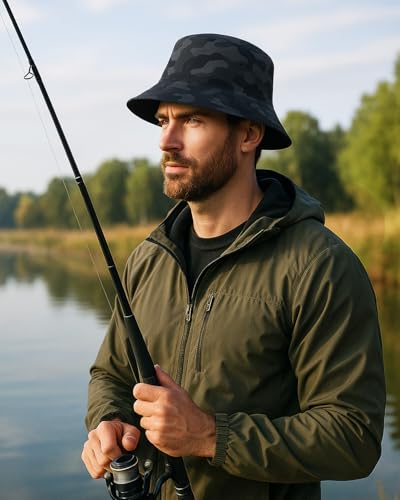 Image of XXL Oversize Bucket Hat Reversible, XL L M S Fisherman Sun Cap With Chin Strap, Travel Beach Outdoor Hat For Men Women