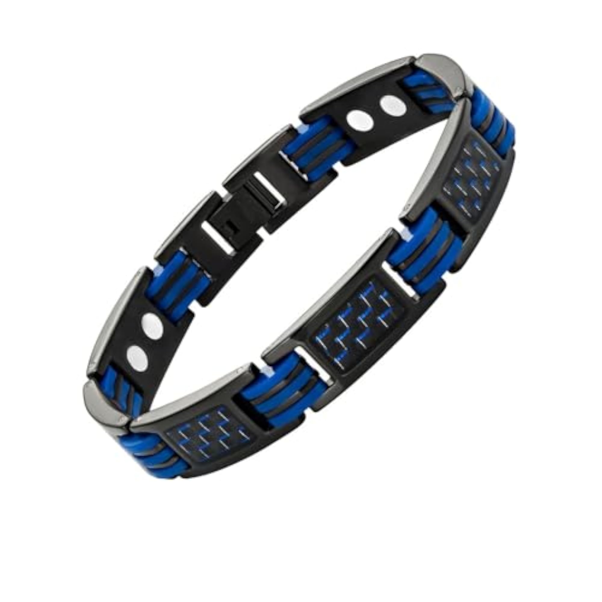 Titanium Steel & Red Copper Magnetic Bracelet, Adjustable