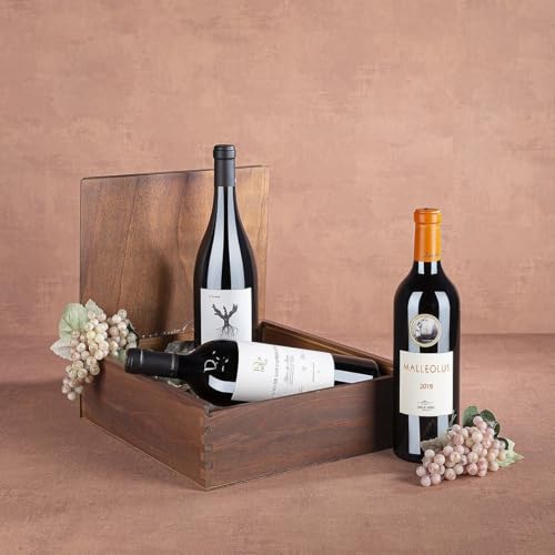 EUROLOTES Vino Tinto Ribera del Duero, Malleolus Emilio Moro, PSI Peter Sisseck, Pago de los Capellanes Reserva, 3 Botellas x 750ml, Caja de Madera
