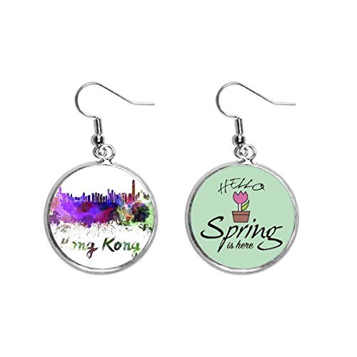 Pendientes de Hong Kong en acuarela una joya artística de primavera