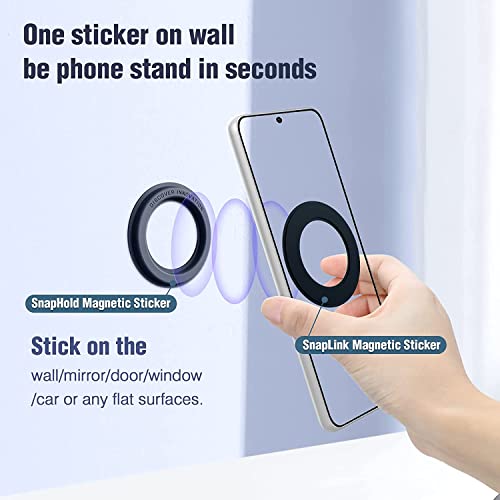 Image of Nillkin Combo of SnapLink (On Phone) + Snapshold (Wall Mount) Magnetic Sticker Converts Any Phone to Magsafe Enabled Strong Adhesion Blue Color