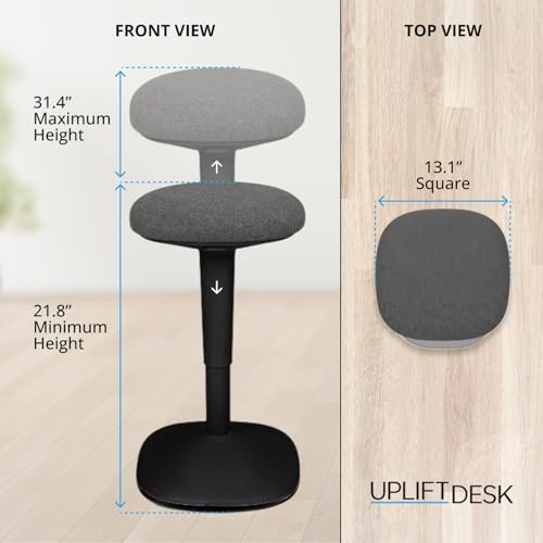 Image of UPLIFT DESK Engage Stool - Active Stool with 360 Motion, Adjustable Height Standing Desk Stool from 21.8''-31.4'', Ergonomic Anti-Slip Office Chair Alternative (Graphite)