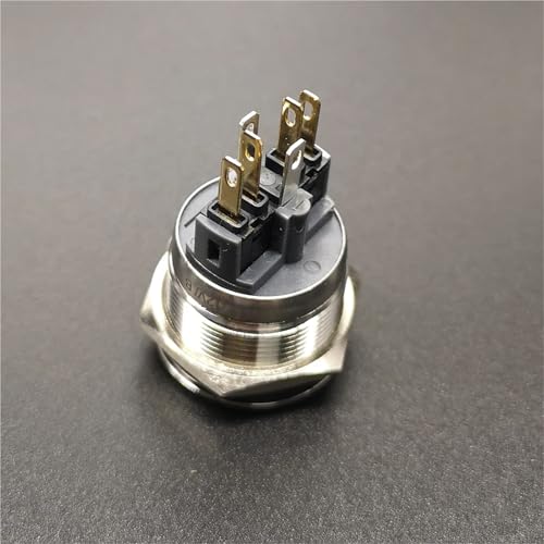 Botón de arranque rosa de 22mm iluminado con LED de 3-6V para motor 6