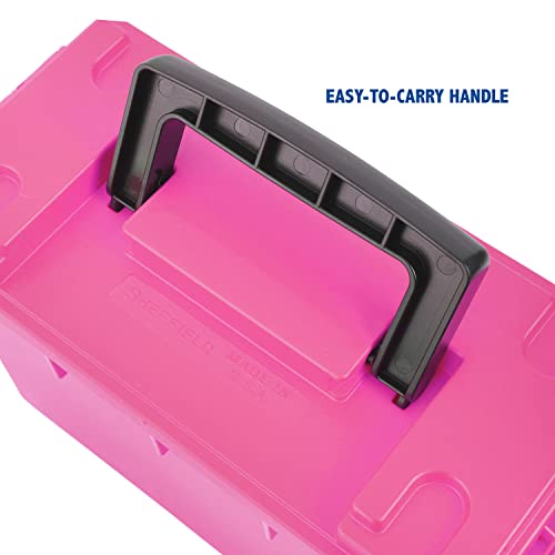 Image of Sheffield 12631 Ammo Storage Box, Stackable .30 Cal Field Boxes, Water and Dust Resistant, Lockable Storage Box with Handle, Secures Hunting Gear, Supplies, and Bullets, Made in USA, Pink, 1-Pack