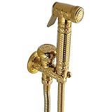 Shower System, Handheld Bidet Sprayer For Toilet Brass Baby Cloth Diaper Sprayer Portable Hand Held Toilet Bidet Sprayer Head With Bidet Hose For Feminine Wash, Pet Washing, Easy To Install,A (B )