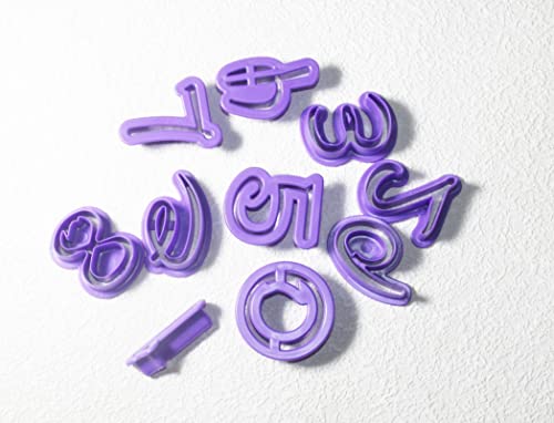 Image of Number Fondant Cake Biscuit Baking Mould DIY Fondant Cake Embosser Cookie Cutters, Set of 10, Purple