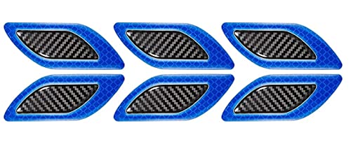 SAM Carbon Fiber Graphic Car Reflective Sticker, Warning Sign Bumper Door Fender Hood Anti-Scratch Cover Decal (Blue) for Beat