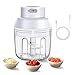 FUNMIX Mini Tritatutto Elettrico,2 Pacco Mini Schiaccia Aglio Macina USB Piccolo Robot da Cucina Mixer con 2 Lame Affilate Adatto per Frutta Aglio Carne Verdure e Cipolle(250ML&150ML)