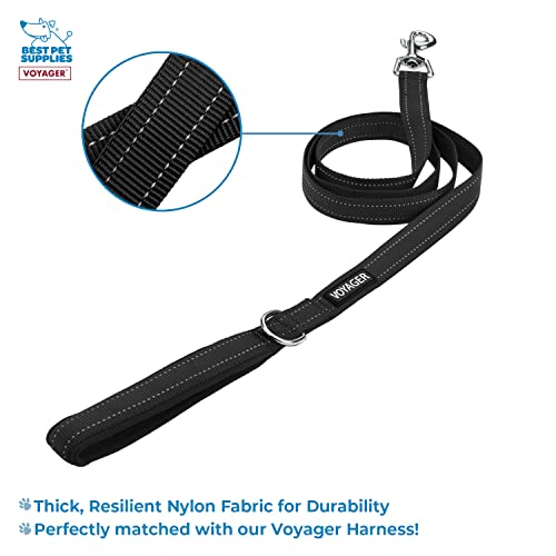 Image of Best Pet Supplies Voyager Step-in Lock Pet Harness w Reflective Pet Leash Combo Set with Neoprene Handle 5ft - Supports Small, Medium and Large Breed Puppies /Cats - Army /Black Trim Set, XXXS