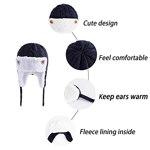 Baby Winter Hat Ear Flap Beanies Cap for Boys Girls,Toddler Knit Hat with Fleece Lined4