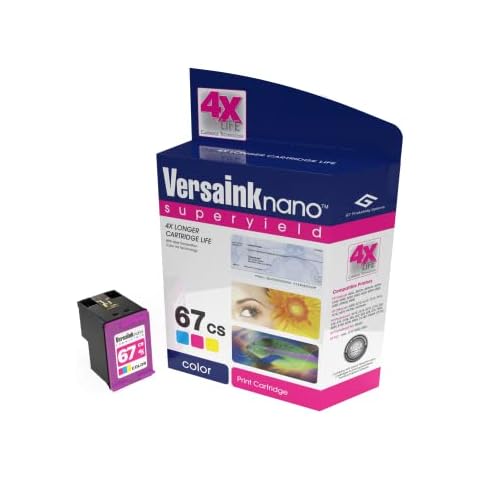 VersaInk-Nano 67 CS Tri-Color Ink Cartridge - Compatible with HP 67 Tri-Color Cover