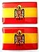 NEW TORO Pegatina de Resina Bandera España Rectangular con Escudo Aguila España 40x25mm, 2 Uds