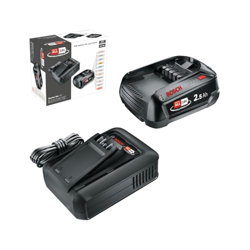 Bosch Akku und Schnellladegerät Starter Set 18V (1x 2,5Ah Li-Ionen-Akku; 1x Schnellladegerät...