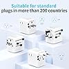 5 in 1 Adattatore Universale da Viaggio,Presa Universale da Viaggio con 1 USB A,2 USB C,1 Universale Presa,1 US/JP Presa,Adattatore Spina Internazionale per Italia UK US Australia Tailandia Messico