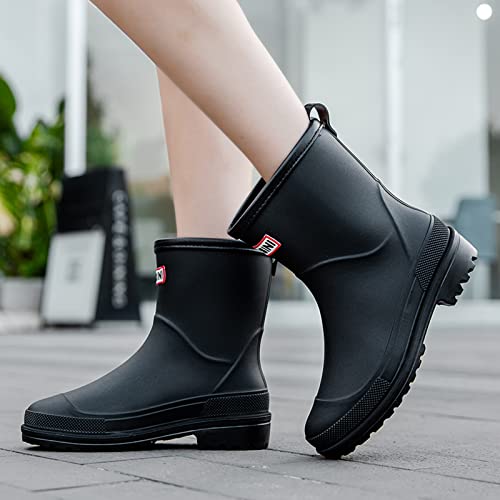 Image of Nutropa Mid Calf Rain Boots for Women, Anti-Slip Outdoor Work Rain Shoes | Waterproof Garden Boots, Lightweight, Comfortable Rainboots, Outdoor Mud Work Booties