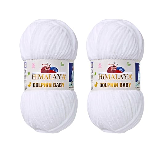 Himalaya Dolphin Baby Yarn Knitting Yarn 2 Skeins 264 Yards 2x100gram Super Bulky Baby Blanket Yarn (80301)
