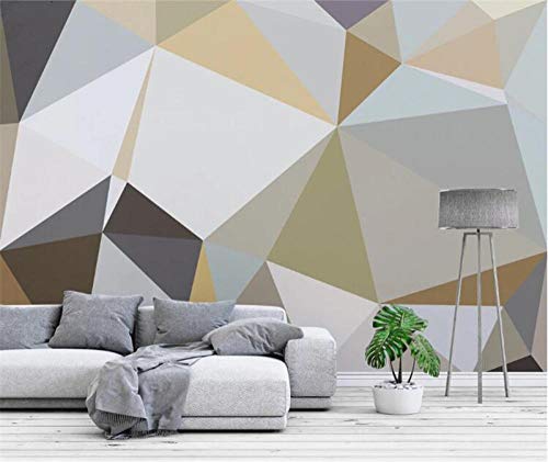 Papier peint 3D géométrique moderne mural 200x140 cm pour salon - 4