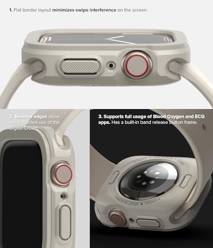 Image of Ringke Air Sports Compatible with Apple Watch 9 /8 /7 41mm Case, 4 /5 /6 /SE 40mm Case, Soft Flexible Rugged TPU Raised Bezel Frame Protective for 41mm / 40mm - Warm Gray