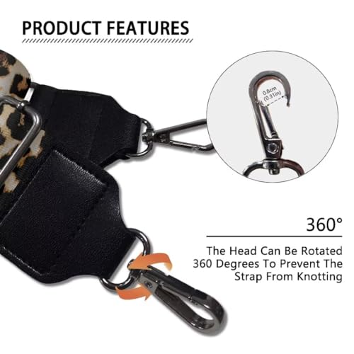 Image of Coldinair Leopard Print Purse Strap Replacement Sunflower Crossbody Handbag Straps Butterfly Wide Wide Strap for Crossbody Bag
